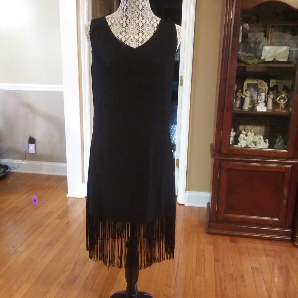 Super Fun Fringed "Together" Black dress